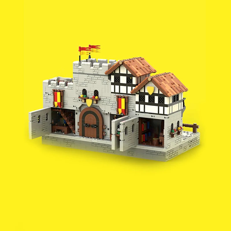 3093 Pieces Model Building Blocks Set – Lion Knights' Harbor – Modular Medieval Harbor with Removable Roofs and Hinged Walls