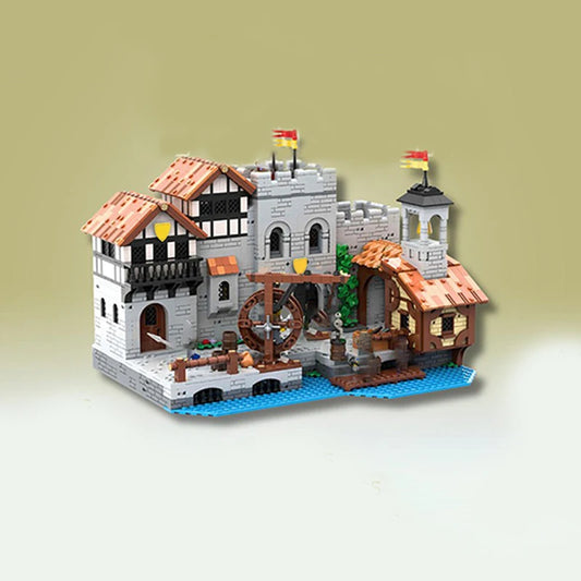 3093 Pieces Model Building Blocks Set – Lion Knights' Harbor – Modular Medieval Harbor with Removable Roofs and Hinged Walls
