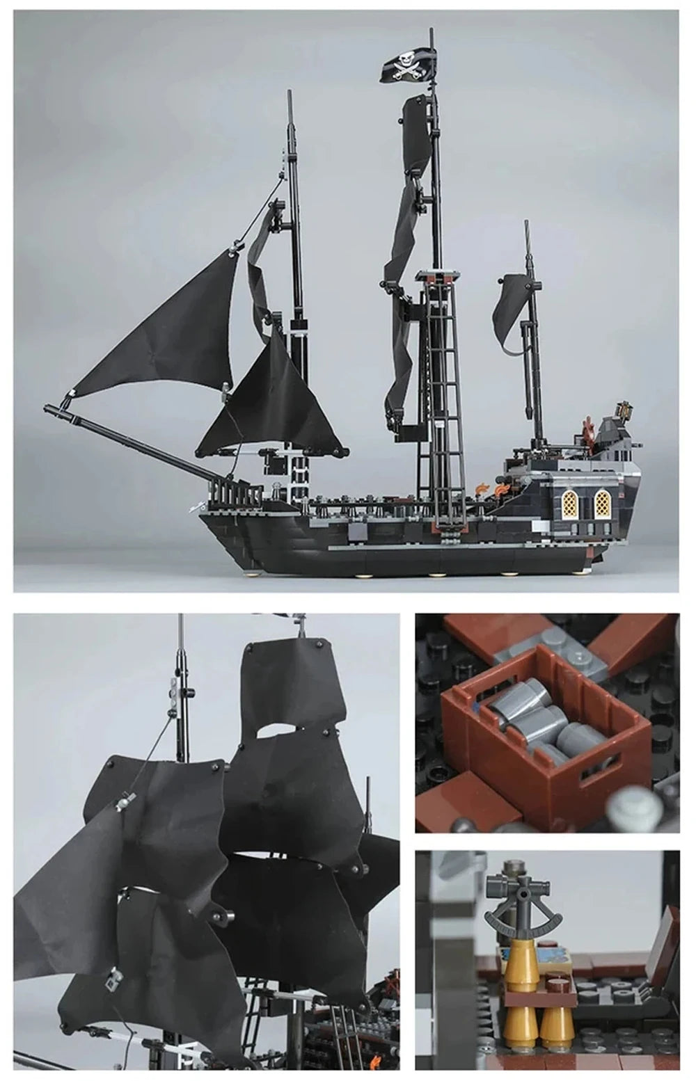 Pirates Of The Caribbeans Queen Anne Revenge Warship The Black Pearl 4195 4184 Ship Building Blocks Model Toys Bricks Kids Gifts