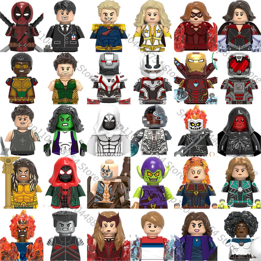 NEW Marvel Iron Man Captain America Scarlet witch Classic movie MINI building block gift toys children's brick toys