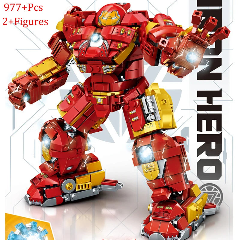 Superheroes Avengers Iron Man Hulkbuster Steel Mecha Action Figures Building Blocks Classic Movie Model Bricks Toys For Kid Gift