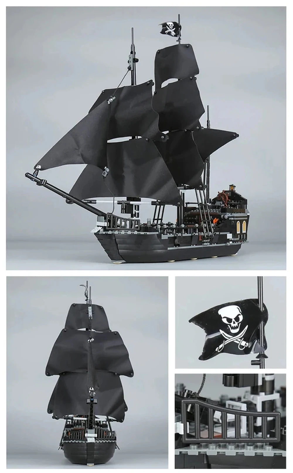 Pirates Of The Caribbeans Queen Anne Revenge Warship The Black Pearl 4195 4184 Ship Building Blocks Model Toys Bricks Kids Gifts