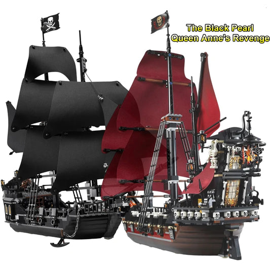 Pirates Of The Caribbeans Queen Anne Revenge Warship The Black Pearl 4195 4184 Ship Building Blocks Model Toys Bricks Kids Gifts
