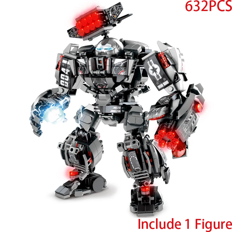 Superheroes Avengers Iron Man Hulkbuster Steel Mecha Action Figures Building Blocks Classic Movie Model Bricks Toys For Kid Gift