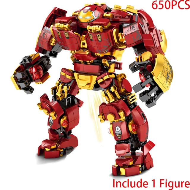 Superheroes Avengers Iron Man Hulkbuster Steel Mecha Action Figures Building Blocks Classic Movie Model Bricks Toys For Kid Gift