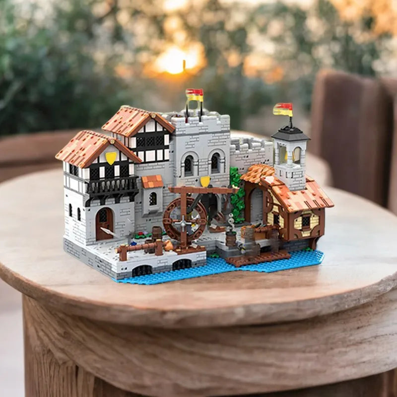 3093 Pieces Model Building Blocks Set – Lion Knights' Harbor – Modular Medieval Harbor with Removable Roofs and Hinged Walls
