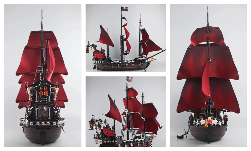 Pirates Of The Caribbeans Queen Anne Revenge Warship The Black Pearl 4195 4184 Ship Building Blocks Model Toys Bricks Kids Gifts