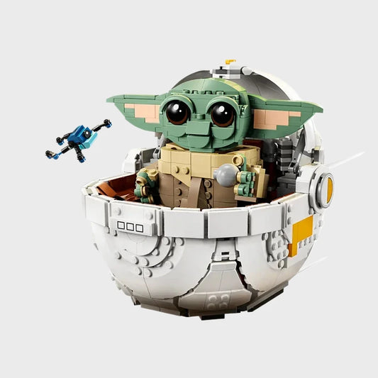 In Stock 1048pcs Cartoon Series Grogu with Hover Pram Model Building Block Ancient Set Assembled Toy Children's Birthday Gift