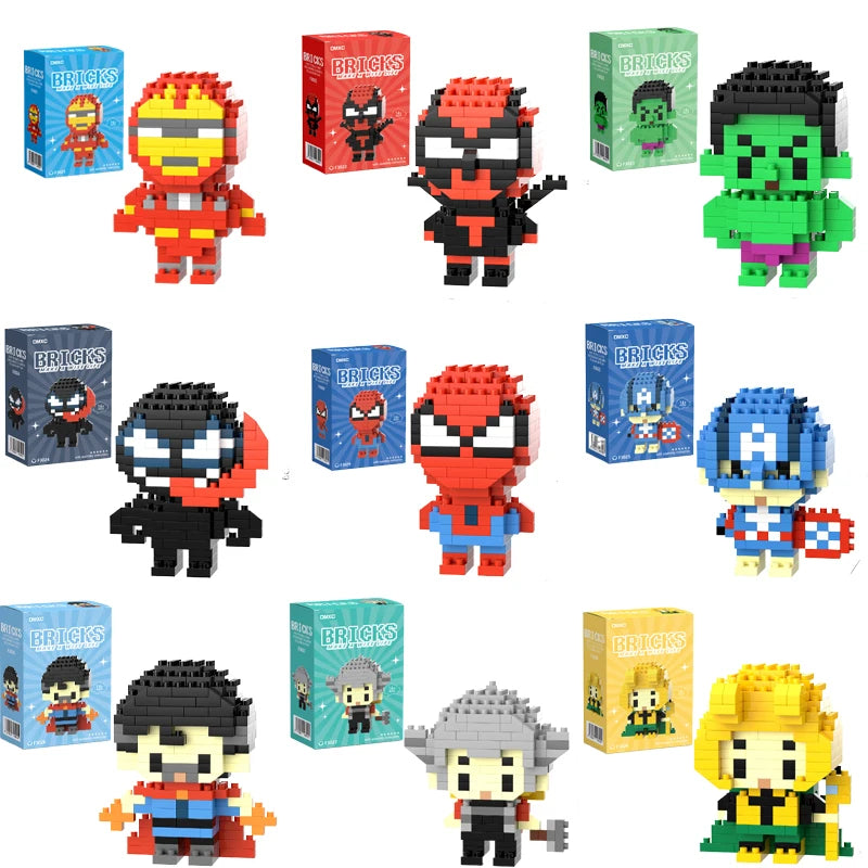 Disney Spider Man Building Block Deadpool&Venom Iron Man figure Marvel Legends Cartoon Character Model Toys for Children Gifts