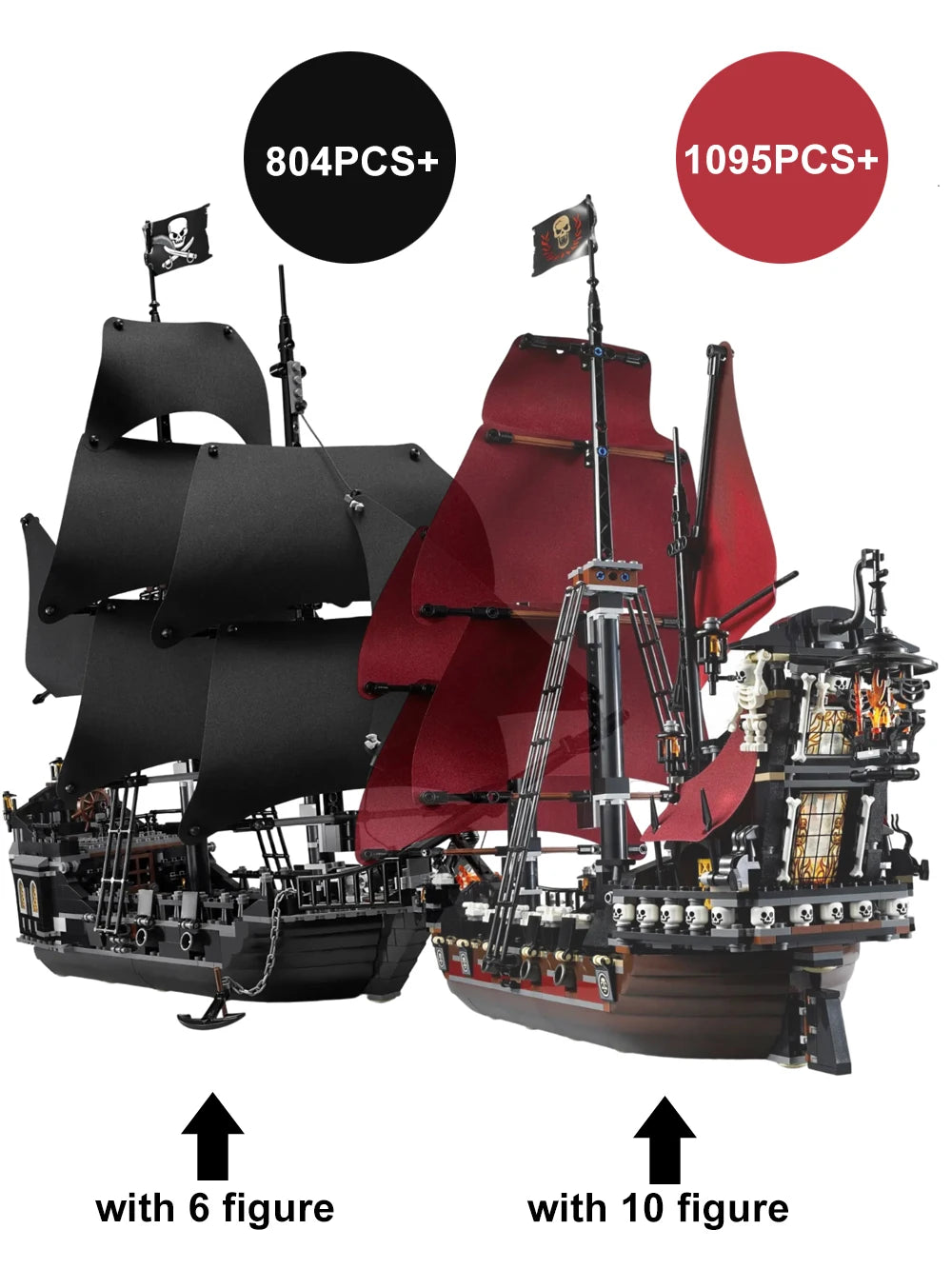 Pirates Of The Caribbeans Queen Anne Revenge Warship The Black Pearl 4195 4184 Ship Building Blocks Model Toys Bricks Kids Gifts