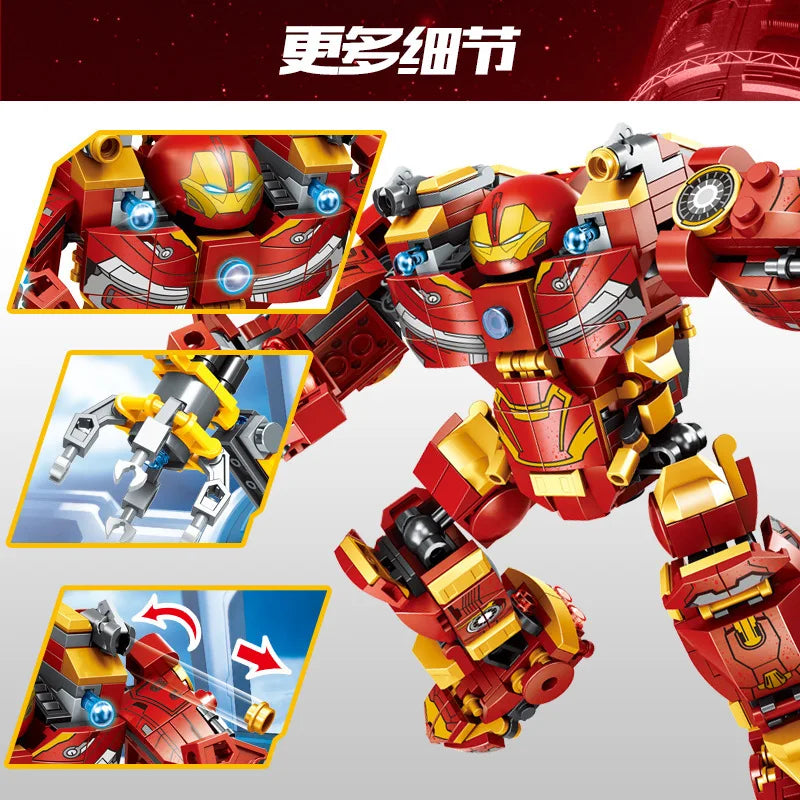 Superheroes Avengers Iron Man Hulkbuster Steel Mecha Action Figures Building Blocks Classic Movie Model Bricks Toys For Kid Gift