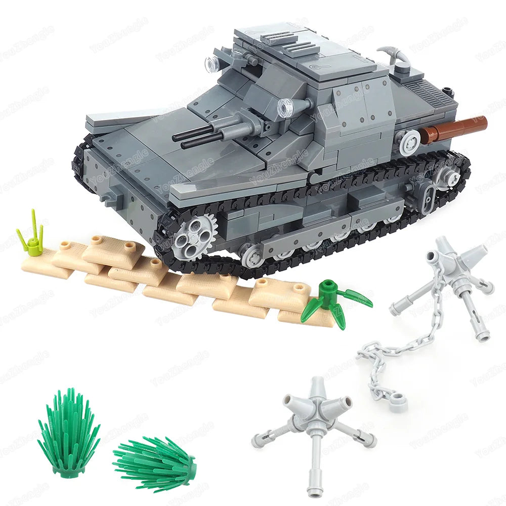 Ultralight CV-33 Tank Building Block MOC Military WW2 Figures War Weapons War of Resistance Scenes Models Children Gifts Boy Toy