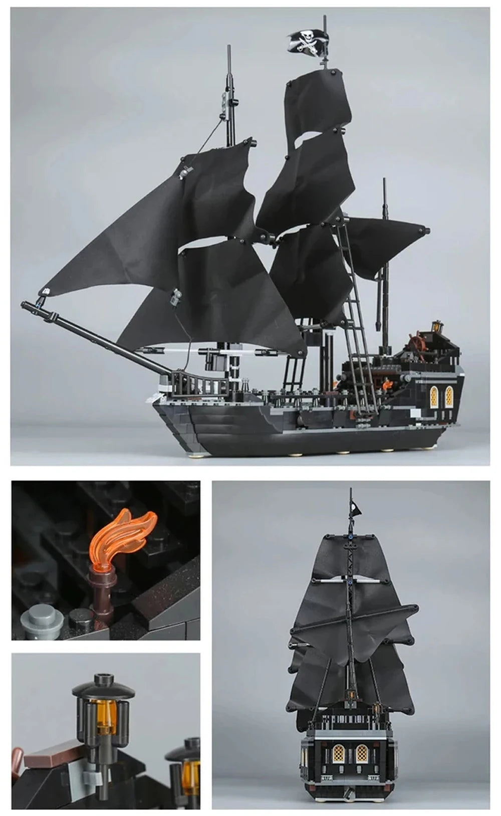 Pirates Of The Caribbeans Queen Anne Revenge Warship The Black Pearl 4195 4184 Ship Building Blocks Model Toys Bricks Kids Gifts